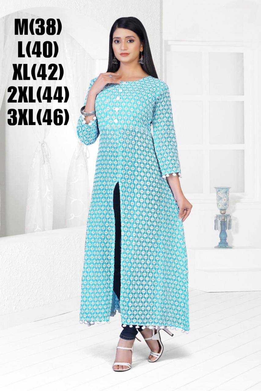 YNF FAUX GEORGETTE RPDF 1075 WHOLESALE KURTI MANUFACTURER